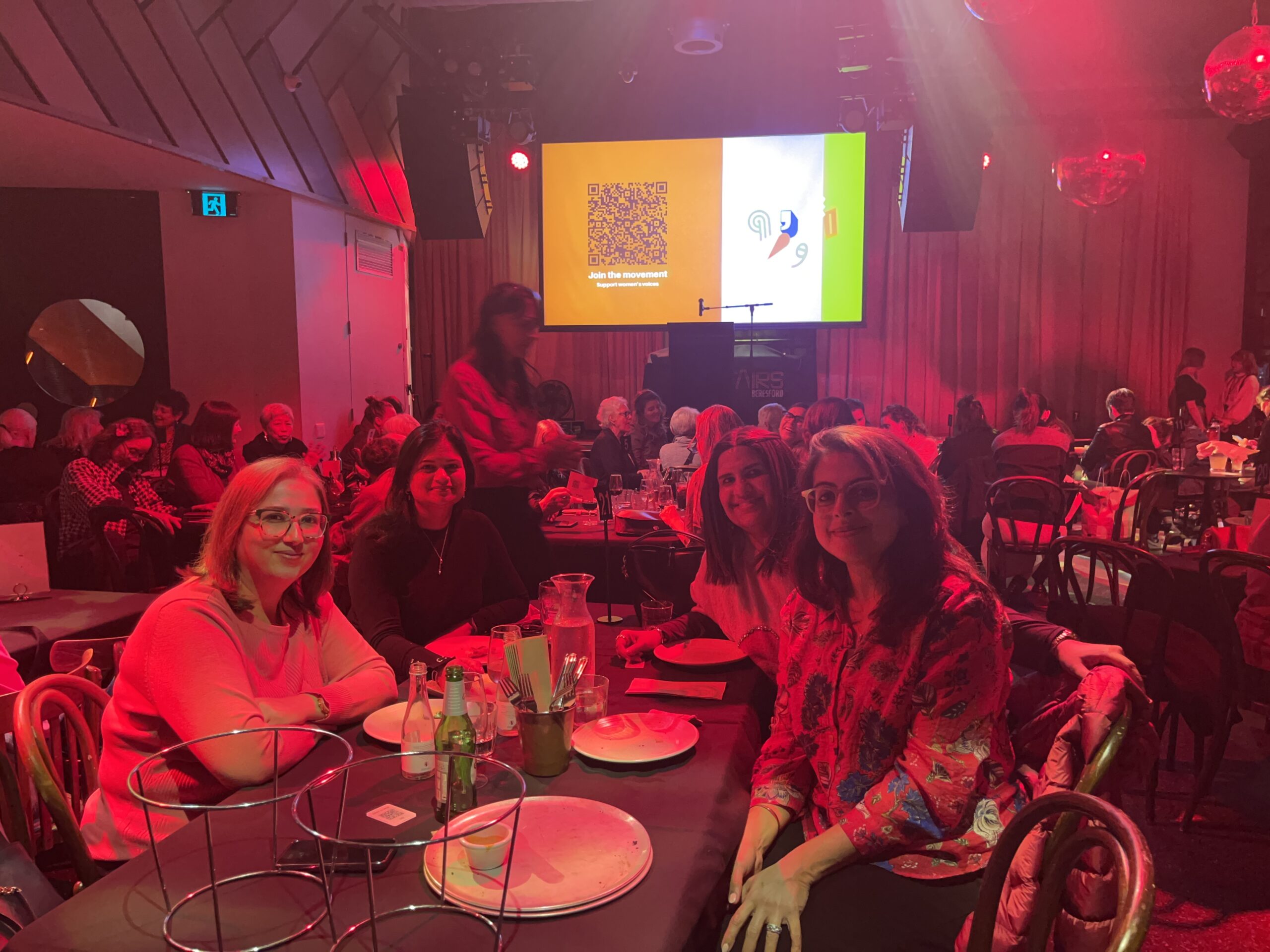 A fun night out, relaxing over drinks and pizza and listening to women sharing their life experiences. We felt enriched.